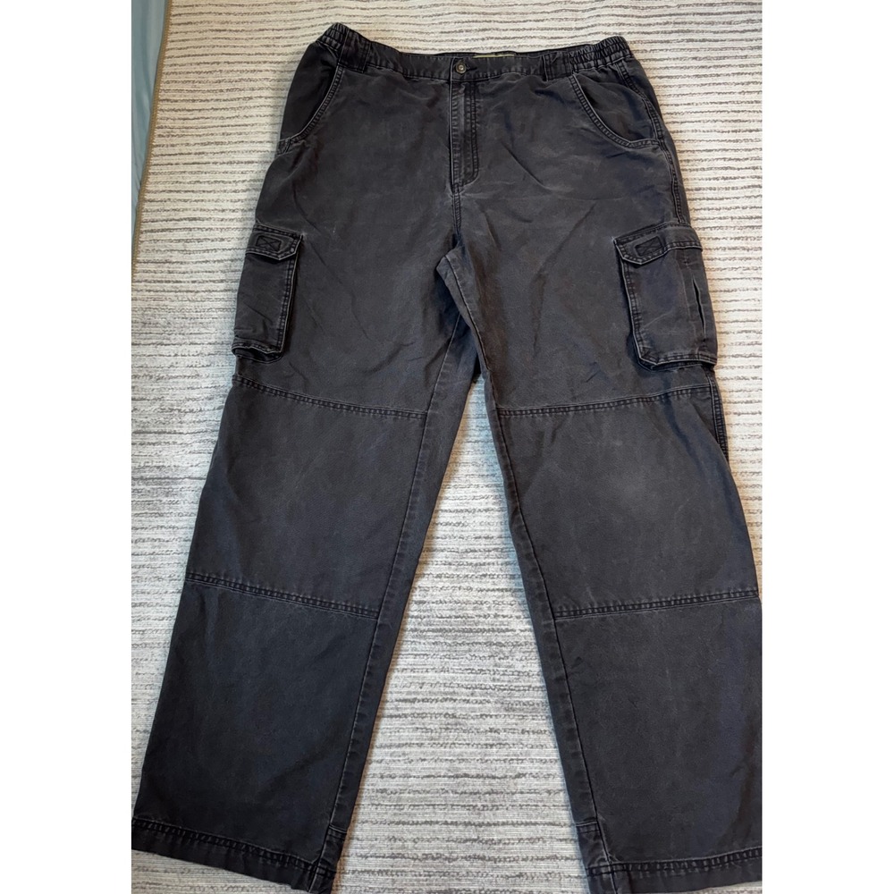 Cabelas Trail Hiker Cargo Pants Mens 40x34 Faded Black Relaxed Fit Outdoor Work